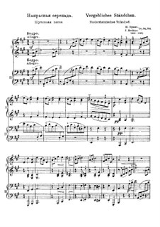 Romances and Songs, Op.84: No.4 Vergebliches Ständchen (The Vain Suit), for Piano Four Hands by Johannes Brahms