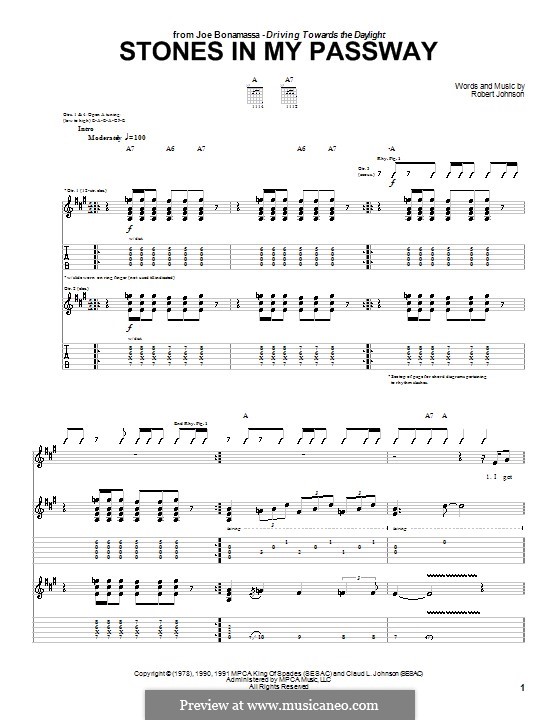 Stones in My Passway: For guitar with tab by Robert Leroy Johnson