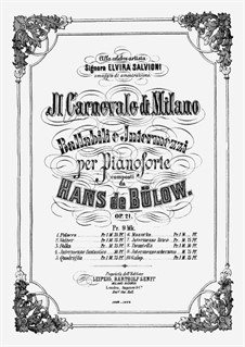 Il Carnevale di Milano, Op.21: For piano by Hans Bülow