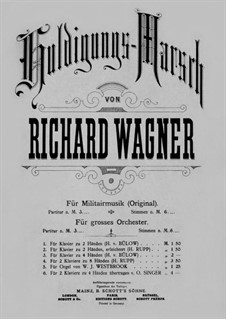 Homage March, WWV 97: For piano four hands – parts by Richard Wagner