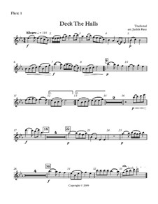 Deck the Hall: For flute quartet – flute parts by folklore