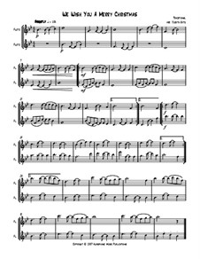 We Wish You a Merry Christmas (Printable Scores): For two flutes by folklore