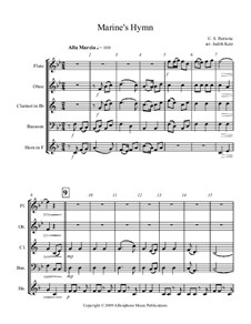 Marine's Hymn: For wind quintet by Jacques Offenbach