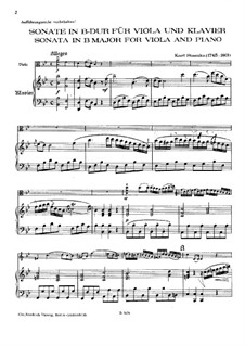 Sonata for Viola and Piano in B Flat Major: Sonata for Viola and Piano in B Flat Major by Carl Stamitz