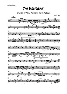 The Entertainer: For woodwind quintet - clarinet by Scott Joplin