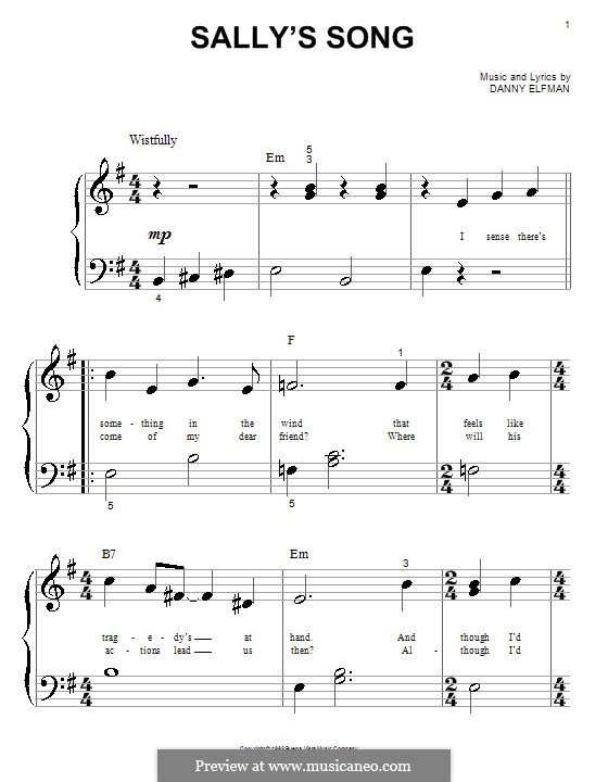The Nightmare Before Christmas by D. Elfman - sheet music on MusicaNeo