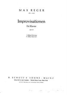 Improvisations for Piano, Op.18: Improvisations No.1-4 by Max Reger