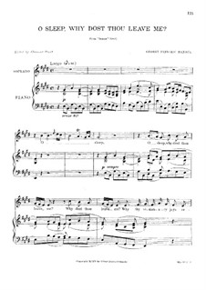Semele, HWV 58: O, sleep, why dost thou leave me by Georg Friedrich Händel