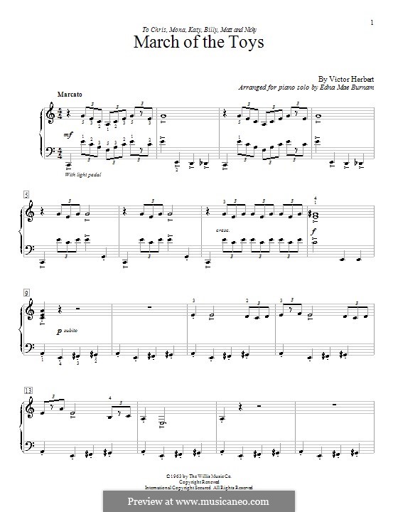 March of the Toys: For piano by Victor Herbert