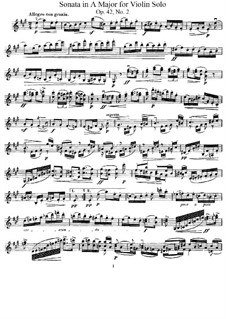 Four Sonatas for Violin, Op.42: Sonata No.2 in A Major by Max Reger