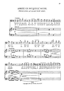 Aprite un po' quegli occhi: For voice and piano by Wolfgang Amadeus Mozart