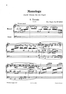 Monologues for Organ, Op.63: Monologues No.9-12 by Max Reger