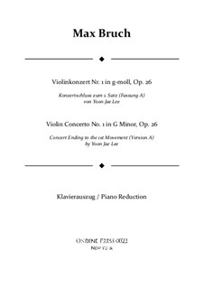 Violin Concerto No.1 in G Minor, Op.26: Version A, for violin and piano (by Yoon Jae Lee) by Max Bruch