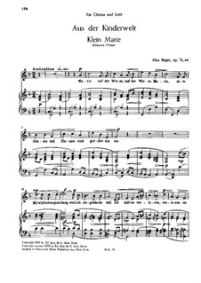 Simple Songs, Op.76: Volume V, No.44-51 by Max Reger