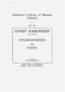 Poetic Studies (Collection), Op.53, 59: For piano by Ernst Haberbier