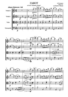 Ruses d'Amour, Op.61: Gavotte, for string quartet by Alexander Glazunov