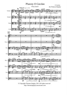 Planxty O Carolan: For string quartet by Turlough O'Carolan