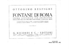 Fontane di Roma (Fountains of Rome): For piano four hands by Ottorino Respighi