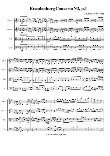 Movement I: For string quartet by Johann Sebastian Bach