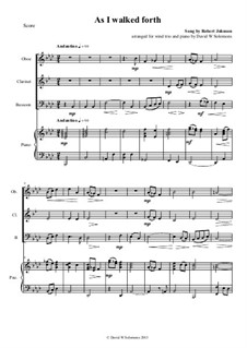 As I walked forth: For wind trio and piano by Robert Johnson