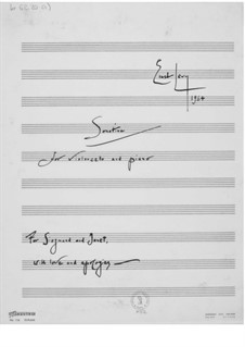 Sonatina for Cello and Piano: Full score by Ernst Levy