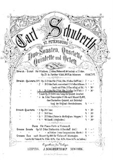 String Quintet No.3 in A Major, Op.24: Violin I part by Carl Schuberth