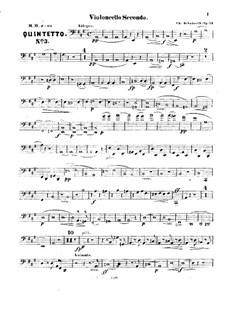 String Quintet No.3 in A Major, Op.24: Cello II part by Carl Schuberth