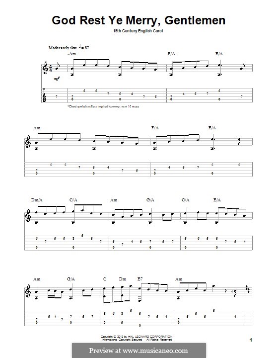 Guitar version: For a single performer by folklore