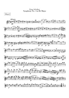 Symphony No.5 in B Flat Major, D.485: Oboes part by Franz Schubert
