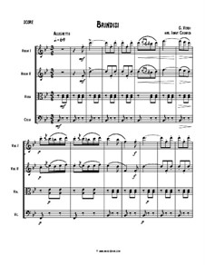 Libiamo ne'lieti calici (Brindisi): For string quartet by Giuseppe Verdi