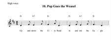 Pop Goes the Weasel: For voice and guitar chords by folklore