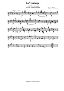 La Vendange - simple arrangement for guitar: La Vendange - simple arrangement for guitar by folklore