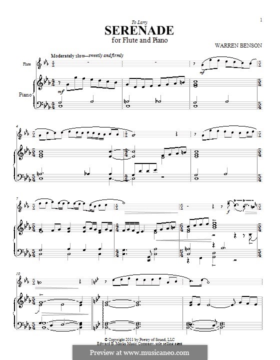 Serenade by W. Benson sheet music on MusicaNeo
