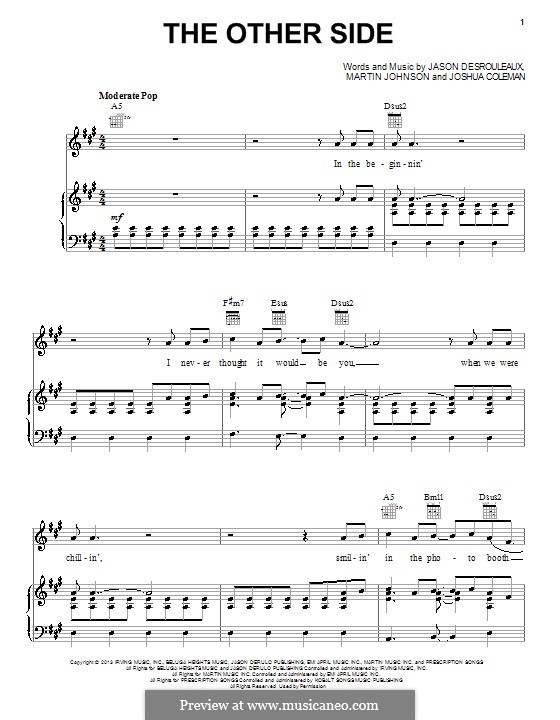 The Other Side: For voice and piano (or guitar) by Jason Desrouleaux, Joshua Coleman, Martin Johnson