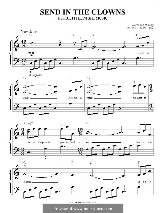 Send in the Clowns (from A Little Night Music): For piano by Stephen Sondheim