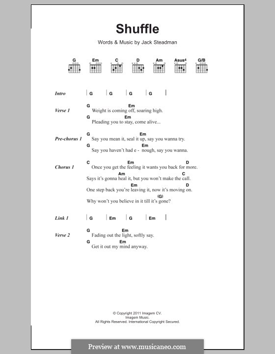 Shuffle (Bombay Bicycle Club) by J. Steadman sheet music