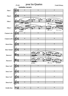 Etudes, L.136: No.3 Pour les quartes, for fourteen wind and double bass by Claude Debussy