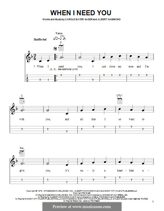 When i need you celine dion by a hammond sheet music on musicaneo