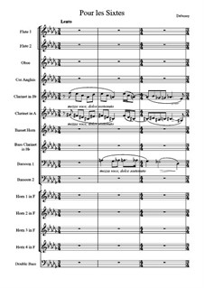 Etudes, L.136: No.4 Pour les sixtes, for fourteen wind and double bass by Claude Debussy