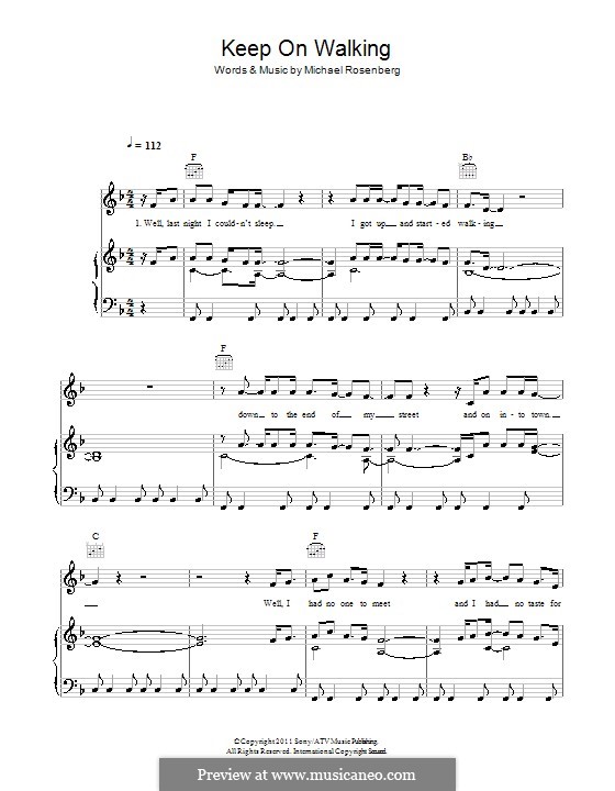 Keep on Walking (Passenger): For voice and piano (or guitar) by Michael Rosenberg