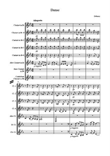Dance, L.69: For clarinet choir by Claude Debussy
