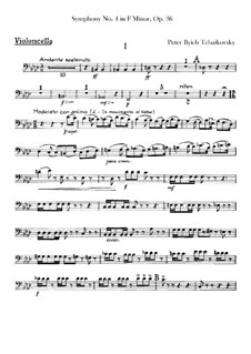 Symphony No.4 in F Minor, TH 27 Op.36: Cellos part by Pyotr Tchaikovsky
