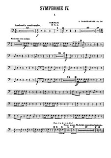 Symphony No.4 in F Minor, TH 27 Op.36: Timpani part by Pyotr Tchaikovsky