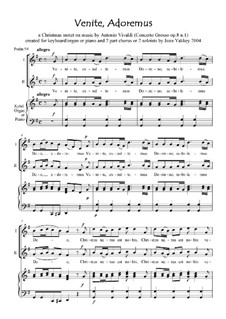 Venite, Adoremus - motet for 2 voices: Venite, Adoremus - motet for 2 voices by Antonio Vivaldi