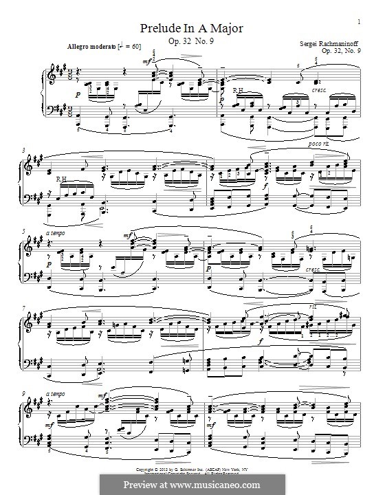 Thirteen Preludes, Op.32: Prelude No.9 in A Major by Sergei Rachmaninoff