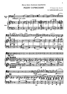 Pezzo Capriccioso for Cello and Orchesrta, TH 62 Op.62: Version for cello and piano by Pyotr Tchaikovsky