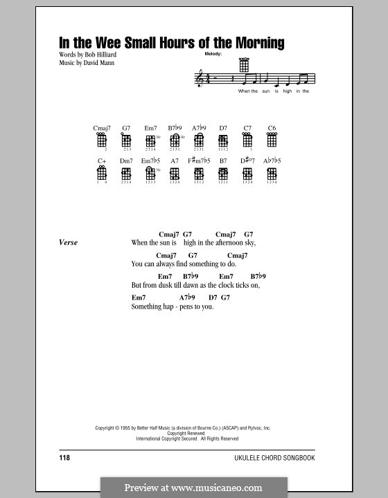 In the Wee Small Hours of the Morning (Frank Sinatra): For ukulele by Dave Mann