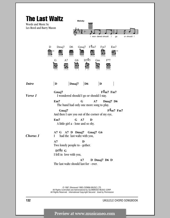The Last Waltz: For ukulele by Barry Mason, Les Reed