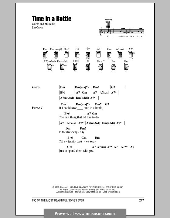 Time in a Bottle: For ukulele by Jim Croce