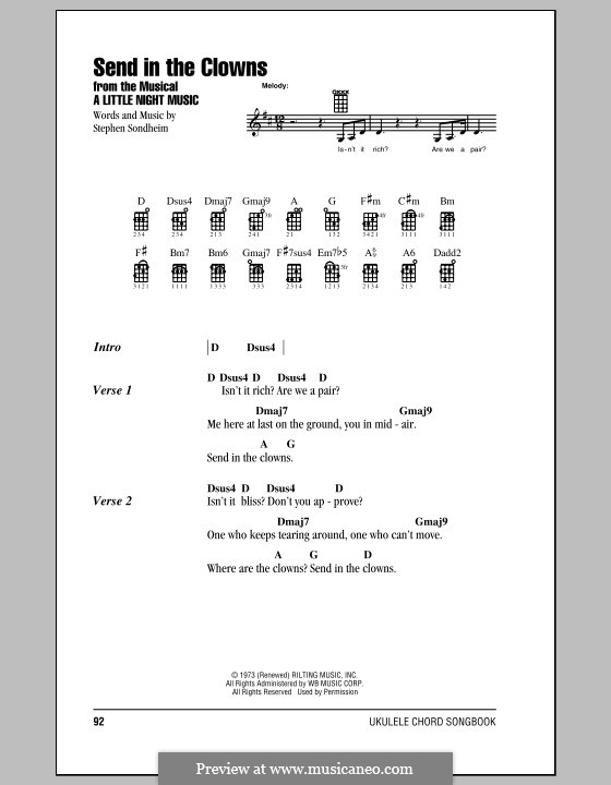 Send in the Clowns (from A Little Night Music): For ukulele by Stephen Sondheim